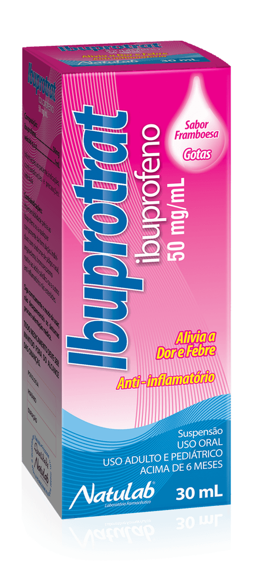 Ibuprotrat Ibuprofeno 50mg/ml Framboesa Gotas - 30ml