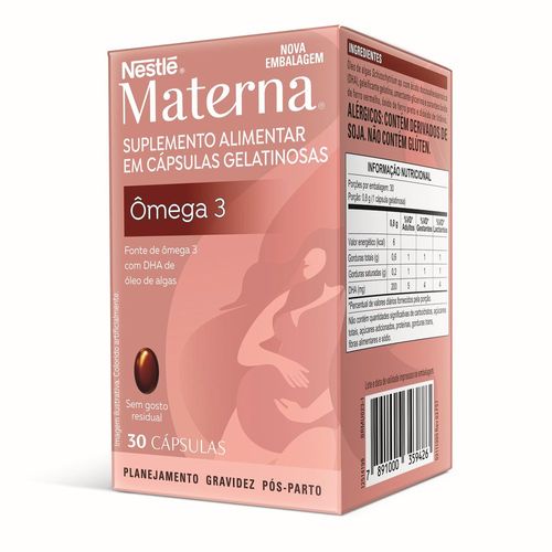 Suplemento Alimentar Ômega 3 DHA Materna 30 Cápsulas Gelatinosas