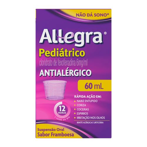 Antialérgico Infantil Cloridrato de Fexofenadina Sanofi 6mg/ml Suspensão Oral 60ml