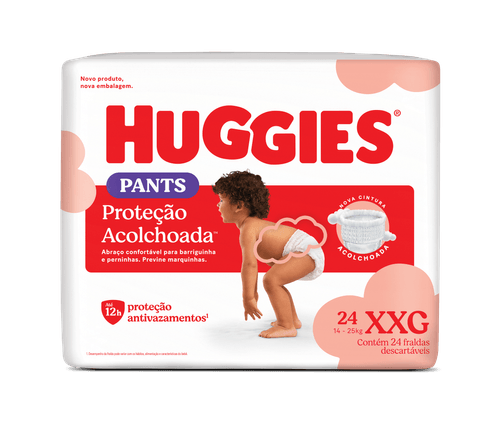 Huggies Fralda Roupinha Supreme Care XXG 24 unidades - Canais em X Xtra-Flex Maxisec 12h