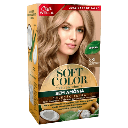 Kit Coloração Suave Creme Cor 881 Louro Areia Wella Soft Color Natural Instincts