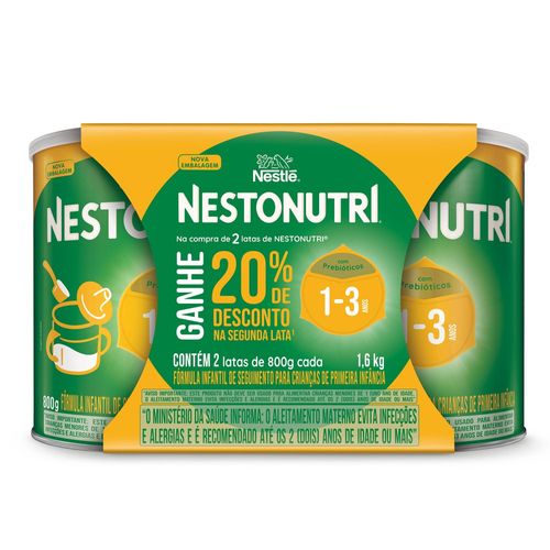 Fórmula Infantil Nestonutri Nestlé 1,6kg (800g cada) - 2 Unidades
