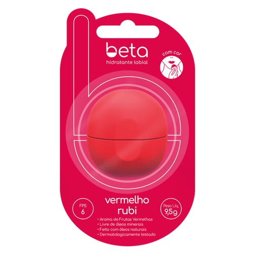 Hidratante Labial Vermelho Rubi Beta - 9,5G