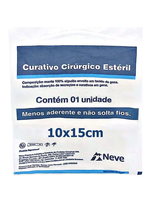 Curativo Cirúrgico Neve Estéril - 10x15cm - unidade