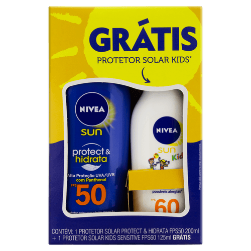 Kit Protetor Sol Nivea Prot/Hidratante Fps50 200M + Grt Kids Fps60 125Ml - Nivea Sun