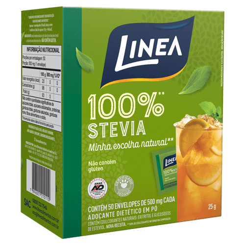Adoçante Linea Stevia Pó 6G 50 Env - Linea