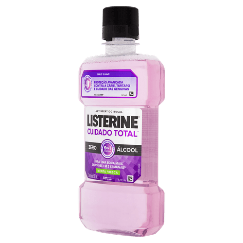 Enxaguante Bucal Zero Álcool Menta Fresca Listerine Cuidado Total Frasco 500ml