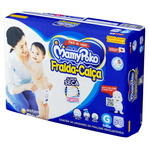 Mamypoko Fralda-Calça Super Seca G 50 Unidades — Caminhos de Ar, Alta Absorção 12h