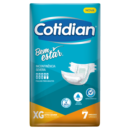 Fralda Geriátrica Bem Estar Eg 7Un - Bem Estar
