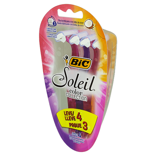 Kit Aparelho Barbear Soleil Color Colection - Leve 4 Pague 3 - Bic
