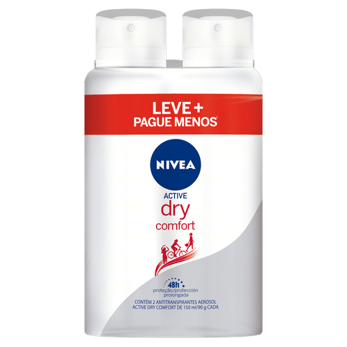 Kit Desodorante Aerosol Nivea Dry Comf Pg-Lv + C/2 150Ml - Nivea