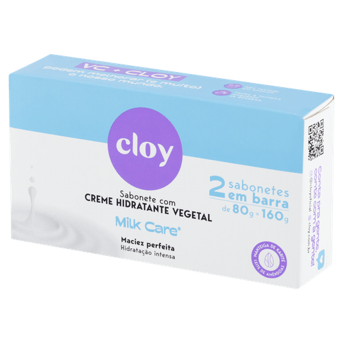 Kit Sabonete Barra Cloy Beauty Milk Care 02Un 80G - Cloy
