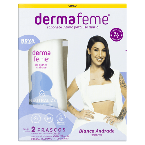 Pack Sabonete Líquido Íntimo Suave Neutralizz Dermafeme Frasco 2 Unidades 200ml Cada