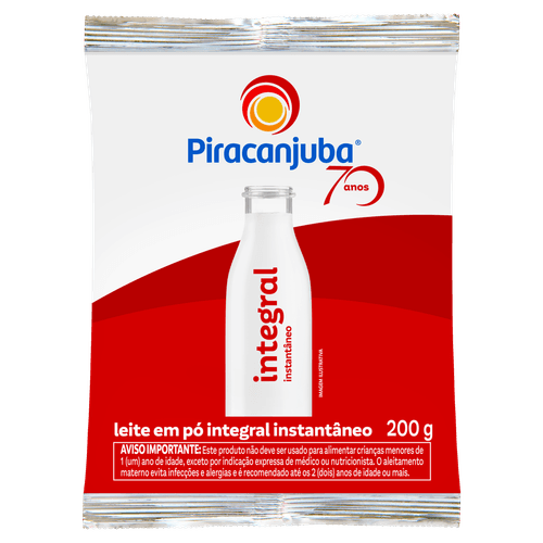 Leite Pó Instantâneo Integral Piracanjuba Pacote 200g