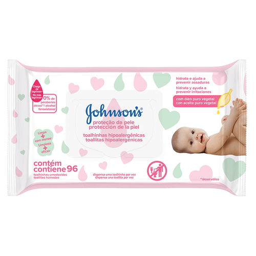 Lenços Umedecidos Johnsons Baby Extra Cuidado 96 unidades