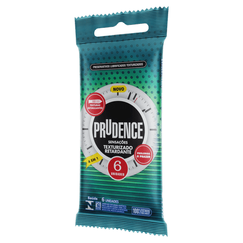 Preservativo Sensações Retardante C/6 Extra Texturizado Prudence