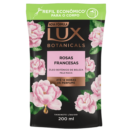 Sabonete Líquido Rosas Francesas Lux Botanicals Sachê 200ml Refil