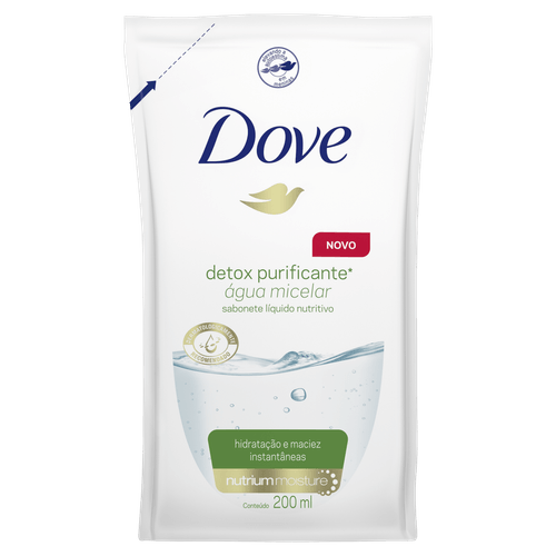 Sabonete Liquido Dove Mic Detox Purif Refil 200Ml - Dove