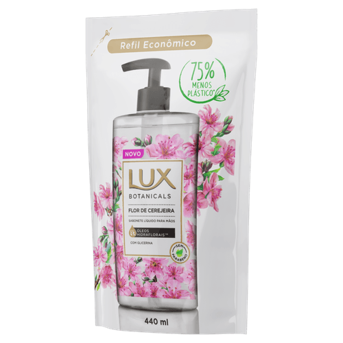 Sabonete Liquido Lux Mãos Flor Cereja Refil 440Ml