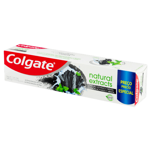 Gel Dental Carvão Ativado Menta Colgate Natural Extracts Caixa 140g