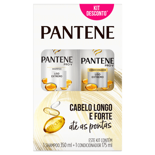 Kit Shampoo 350ml + Condicionador 175ml Pantene Liso Extremo
