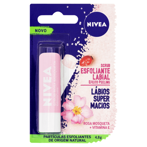 Esfol Labial Nivea Scrub Rosa Mosq 4,8G