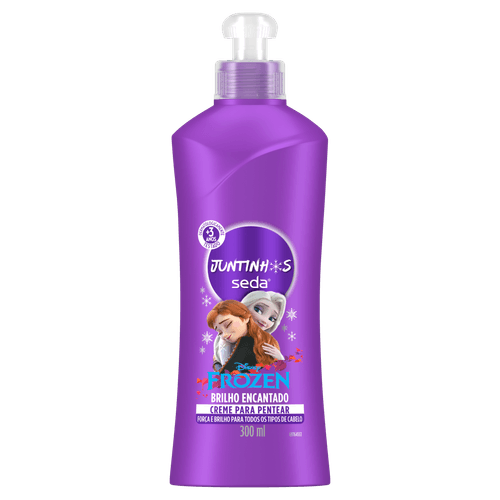 Creme para Pentear Infantil Frozen Seda Juntinhos Brilho Encantado Frasco 300ml