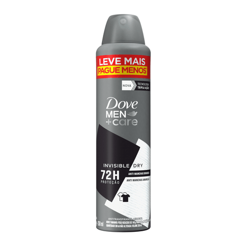 Antitranspirante Aerossol Invisible Dry Dove Men+Care 250ml Spray Leve Mais Pague Menos