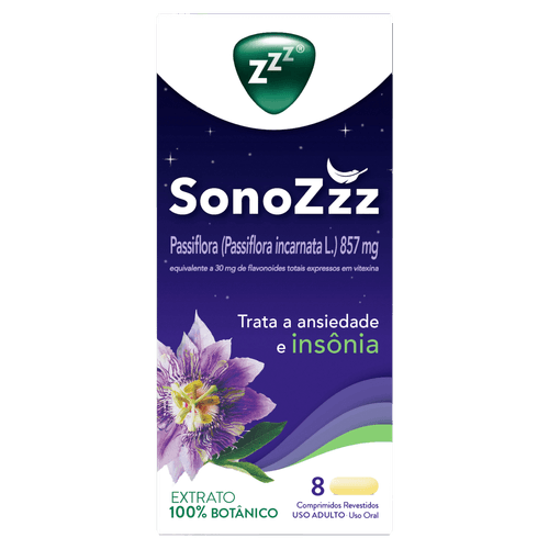 Suplemento Passiflora 857mg SonoZzz 8 Comprimidos Revestidos