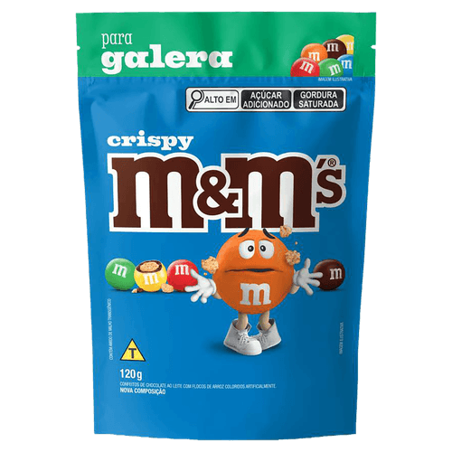Confeito de Chocolate ao Leite com Flocos de Arroz M&M's Crispy - 120g