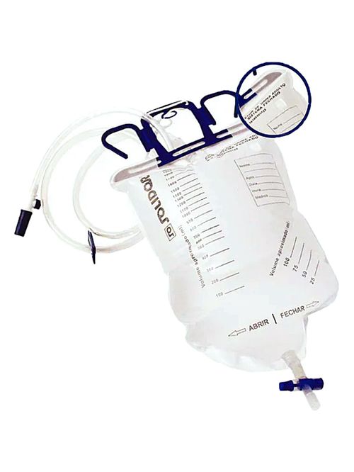 Bolsa Coletora Urina Sistema Fechado Filtro 2000ml - unidade