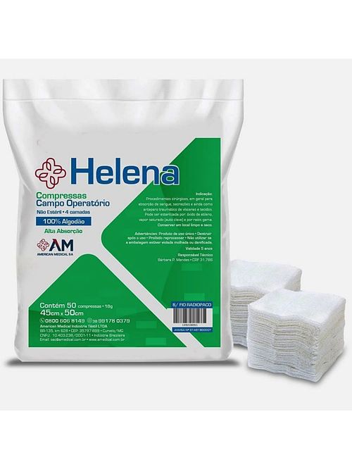 Campo Operatório Helena 45X50cm - Não Estéril - 50 unidades