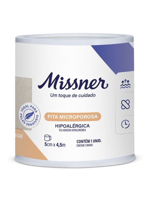 Fita Microporosa Missner - Bege - 5cm x 10m