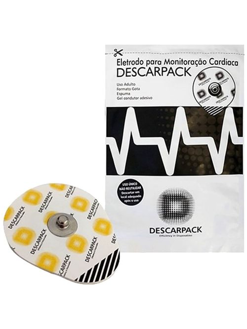 Eletrodo para Monitorização Cardíaca Descarpack Adulto - 50 unidades