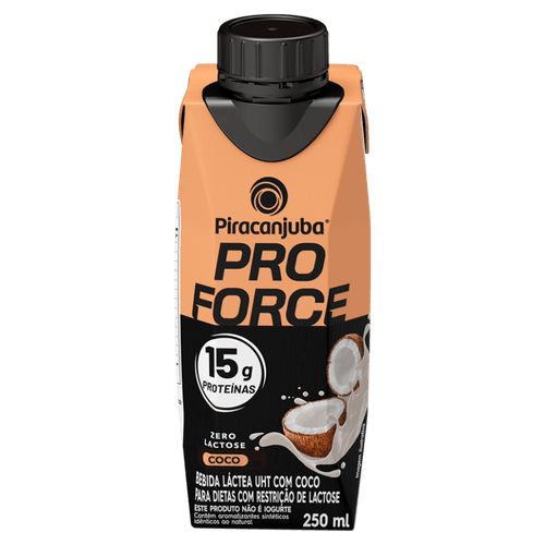 Bebida Láctea UHT Pro Force Whey 250ml Coco Zero Lactose Piracanjuba