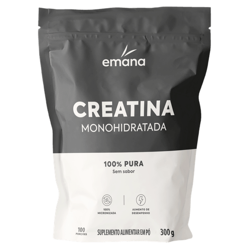 Creatina Monohidratada sem Sabor Pó Emana - 300g