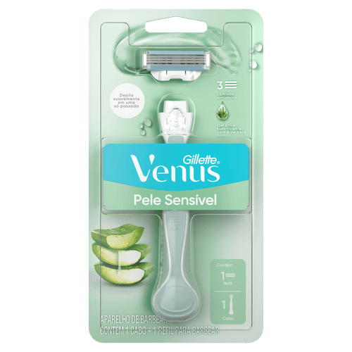 Aparelho Recarregável e Carga para Depilar Pele Sensível Gillette Venus