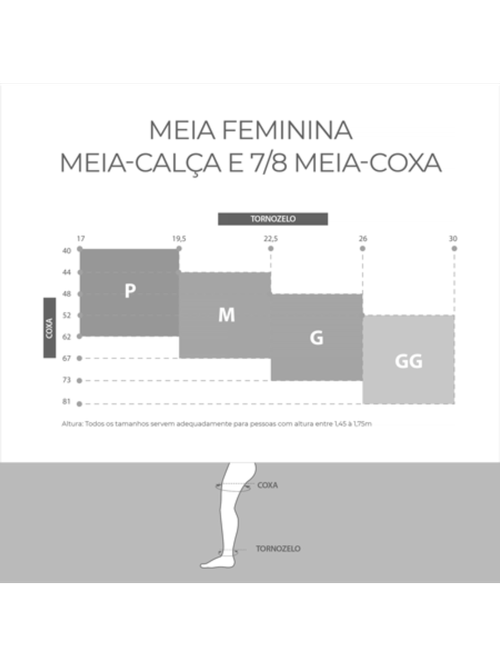 Meia Coxa 7/8 Attiva Alta Compressao 20-30 Fem Fechada Natural Tamanho P Cor NATURAL P