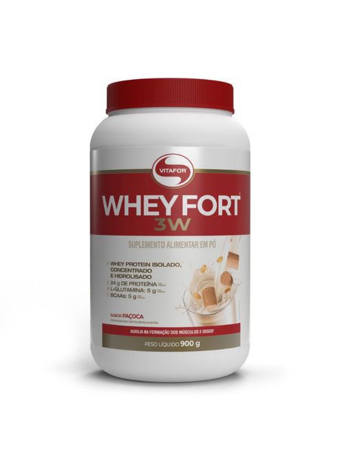 Whey Fort 3W Paçoca Vitafor 900g