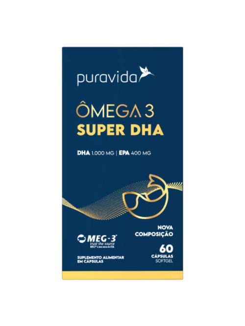 Ômega 3 Super DHA Puravida 60caps