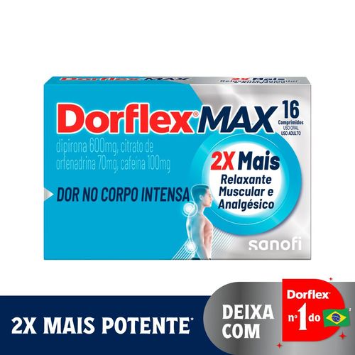 Analgésico e Relaxante Muscular Dipirona Dorflex Max 600mg - 16 Comprimidos