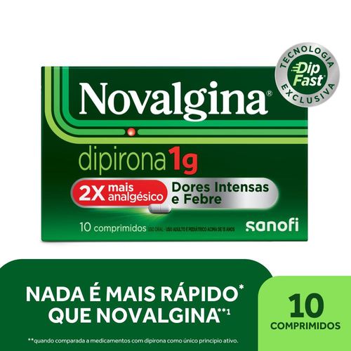 Novalgina 1g Analgésico e Antitérmico - 10 comprimidos