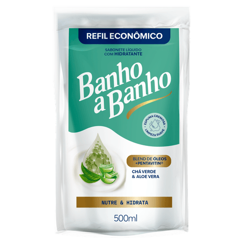 Sabonete Líquido Chá Verde e Aloe Vera Refil 500ml com Pentavitin e Blend de Óleos