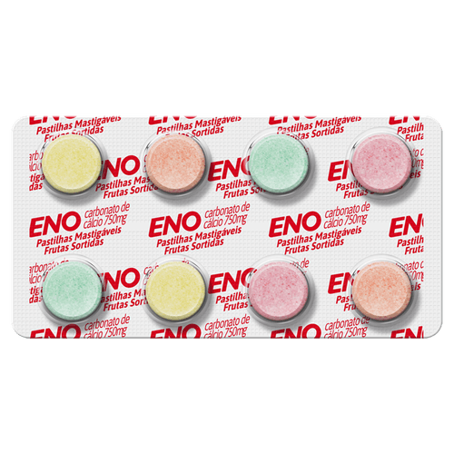 Pastilha Eno Frutas Sortidas  - 8 Comprimidos Mastigáveis