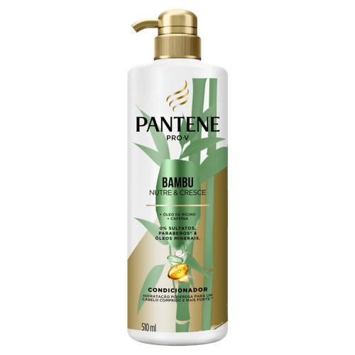 Pantene Condicionador Bambu Nutre & Cresce 510ml – Óleo de Rícino e Cafeína Fortalecedor
