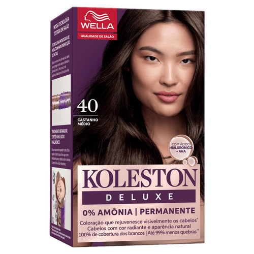 Koleston Kit Coloração Permanente Creme Castanho Médio 40 Deluxe Sem Amônia