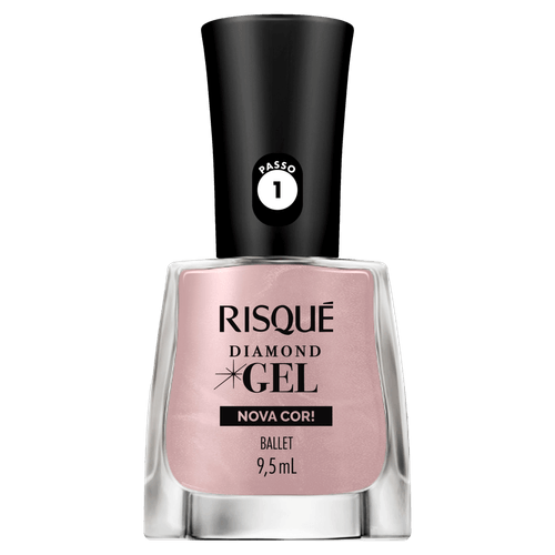 Risqué Esmalte Diamond Gel Ballet Rosa Pastel Metálico Perolado Hipoalergênico