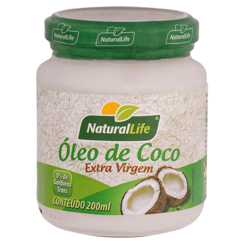 NaturalLife Óleo de Coco Extra Virgem 200ml Prensado a Frio