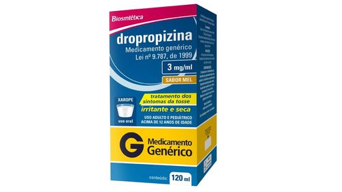 Dropropizina 3mg Xarope Ad 120ml - Genérico - Biosintética Genérica