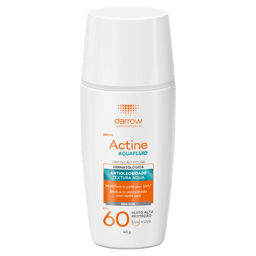 Protetor Solar Facial Darrow Actine Aquafluid Fps60 Sem Cor - 40g